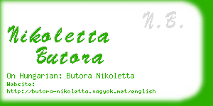 nikoletta butora business card